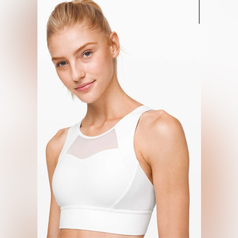 Lululemon Athletica White Breathe it in Sports bra Sz 12 NEW with tags